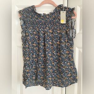 Boden Sleeveless Blouse Blue Size 12 NWT